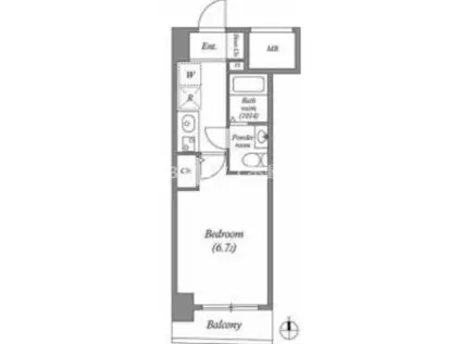 SERENITE本町REFLET(1K/8階)の間取り写真