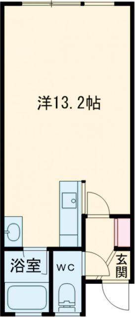 コーポみらい(ワンルーム/2階)の間取り写真