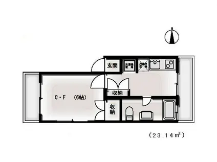 ジーズ・キャビン北新宿(1K/1階)の間取り写真