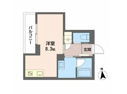 エルドール鉄砲町東(ワンルーム/3階)の間取り写真