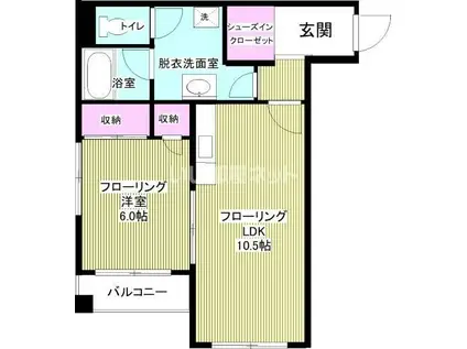 シノザキビル(1LDK/4階)の間取り写真