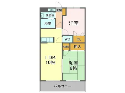 セゾンコート7(2LDK/4階)の間取り写真
