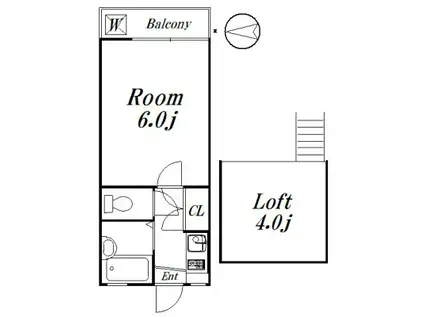 今川ミッドガーデンコーポ8(1K/1階)の間取り写真