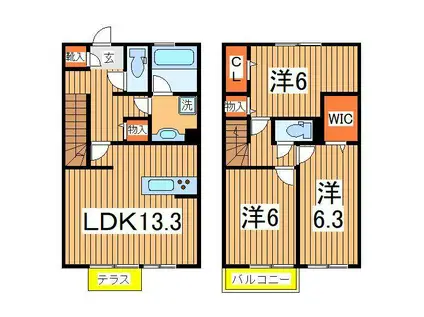 ルピナス南青山(3LDK/1階)の間取り写真