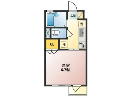 K-COURT(1K/3階)の間取り写真