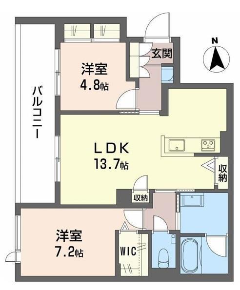 SHAMAISON COCOLU I(2LDK/2階)の間取り写真