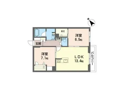 ノーブル・ユウ(2LDK/2階)の間取り写真