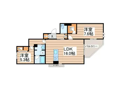 レィディアンス本町(2LDK/3階)の間取り写真