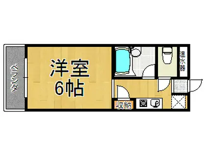 ソレイユ武庫川(1K/1階)の間取り写真