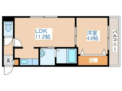 ADVANCEMENT12(1LDK/2階)の間取り写真