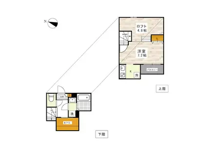 ADC月出南カーサ(1K/1階)の間取り写真