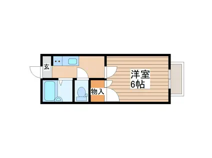 ALBA八乙女(1K/2階)の間取り写真