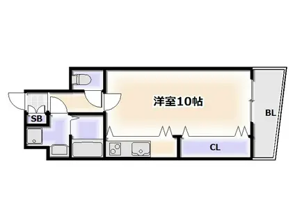 リップルグロウナンバ(1K/10階)の間取り写真