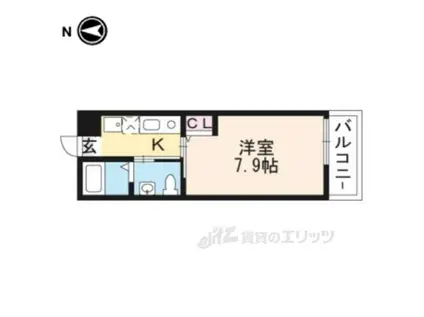 サンプット七条壬生(1K/3階)の間取り写真