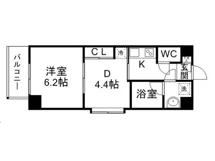 マスダビル(1DK/5階)の間取り写真