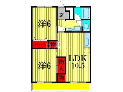 源七第二コーポラス(3DK/2階)の間取り写真