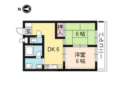 メゾン桃山(2DK/3階)の間取り写真
