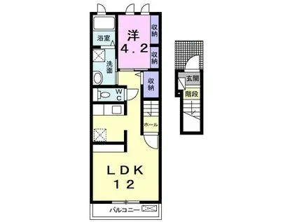 フォンテーヌ青山(1LDK/2階)の間取り写真