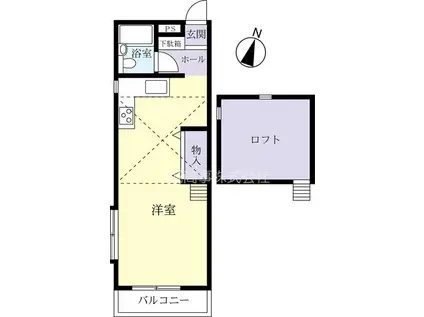 平石コーポ(ワンルーム/2階)の間取り写真