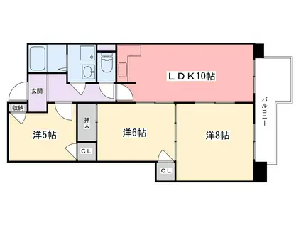インタービレッジ青山三番館(3LDK/10階)の間取り写真
