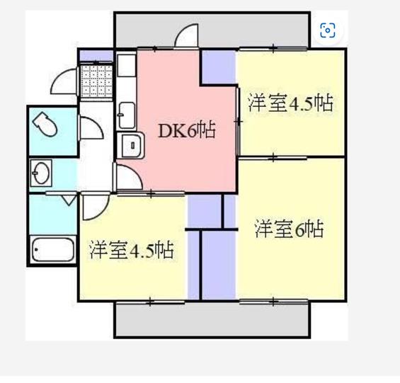 ヴィラナリー元山I(3DK/1階)の間取り写真
