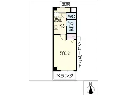 ST.ラール(1K/1階)の間取り写真