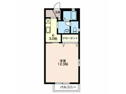 フローリッシュ(1K/2階)の間取り写真