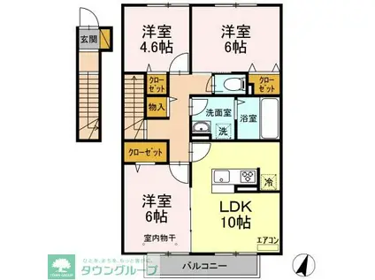 トップXIII(3LDK/2階)の間取り写真