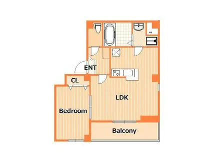 ペルソナ横浜(1LDK/3階)の間取り写真