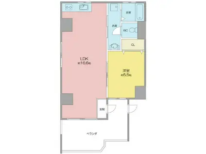 リムロックハウス覚王山(1LDK/3階)の間取り写真