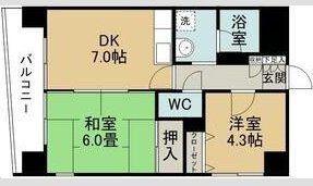 オルゴグラート仙台(2DK/5階)の間取り写真
