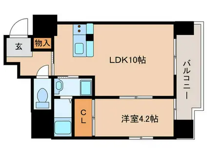 S-FORT鹿児島駅前ベイサイド(1LDK/12階)の間取り写真