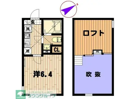 フィリップ溝の口(1K/1階)の間取り写真