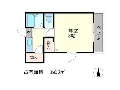 ライブイン修学院(1K/2階)の間取り写真