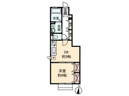 アルカンシェル(1DK/1階)の間取り写真
