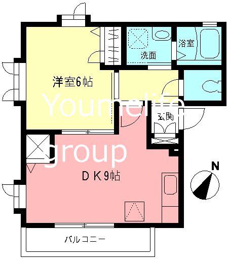 アンジェラス(1DK/1階)の間取り写真