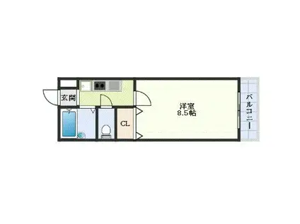 FLATLEAVES学南町(1K/1階)の間取り写真