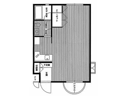 CASA K(1LK/3階)の間取り写真