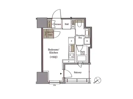 パークホームズ浜松町(ワンルーム/5階)の間取り写真