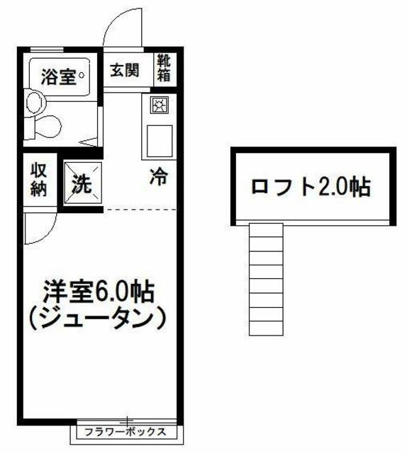 モジュール92(ワンルーム/2階)の間取り写真