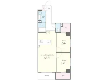 EAU・CLAIR 道灌山(2LDK/2階)の間取り写真