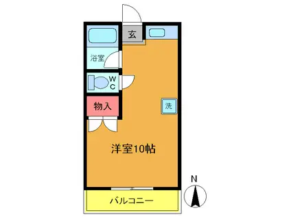 ポートハイツ南船橋II(ワンルーム/2階)の間取り写真