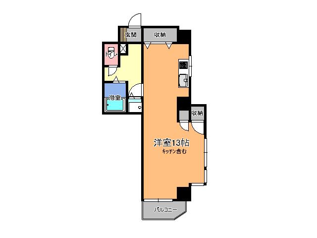 KFマンション(ワンルーム/4階)の間取り写真
