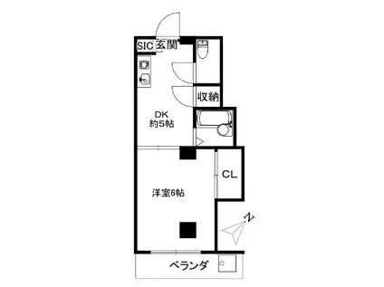 グリーンハイツ山水(1DK/2階)の間取り写真