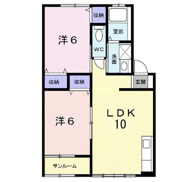 ガーデンヒルズ(2LDK/1階)の間取り写真