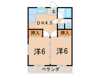 ハンザワマンション(2K/3階)の間取り写真