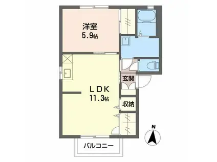 セピアコート310Y(1LDK/2階)の間取り写真