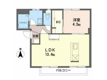 フレグランスアゼリアA(1LDK/1階)の間取り写真