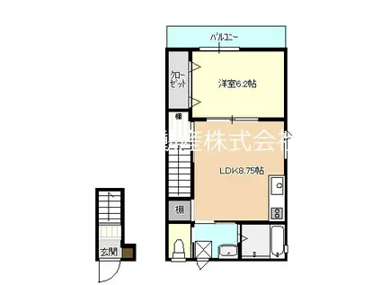 メゾン・ド・フォーチュンB棟(1LDK/2階)の間取り写真