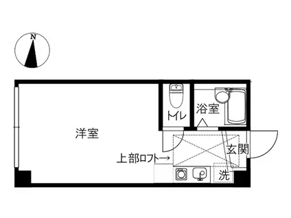 スタンダールN(ワンルーム/2階)の間取り写真